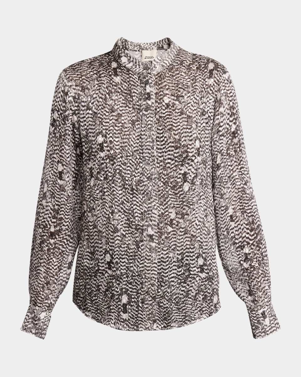 Ilda Long-Sleeve Button-Down Top